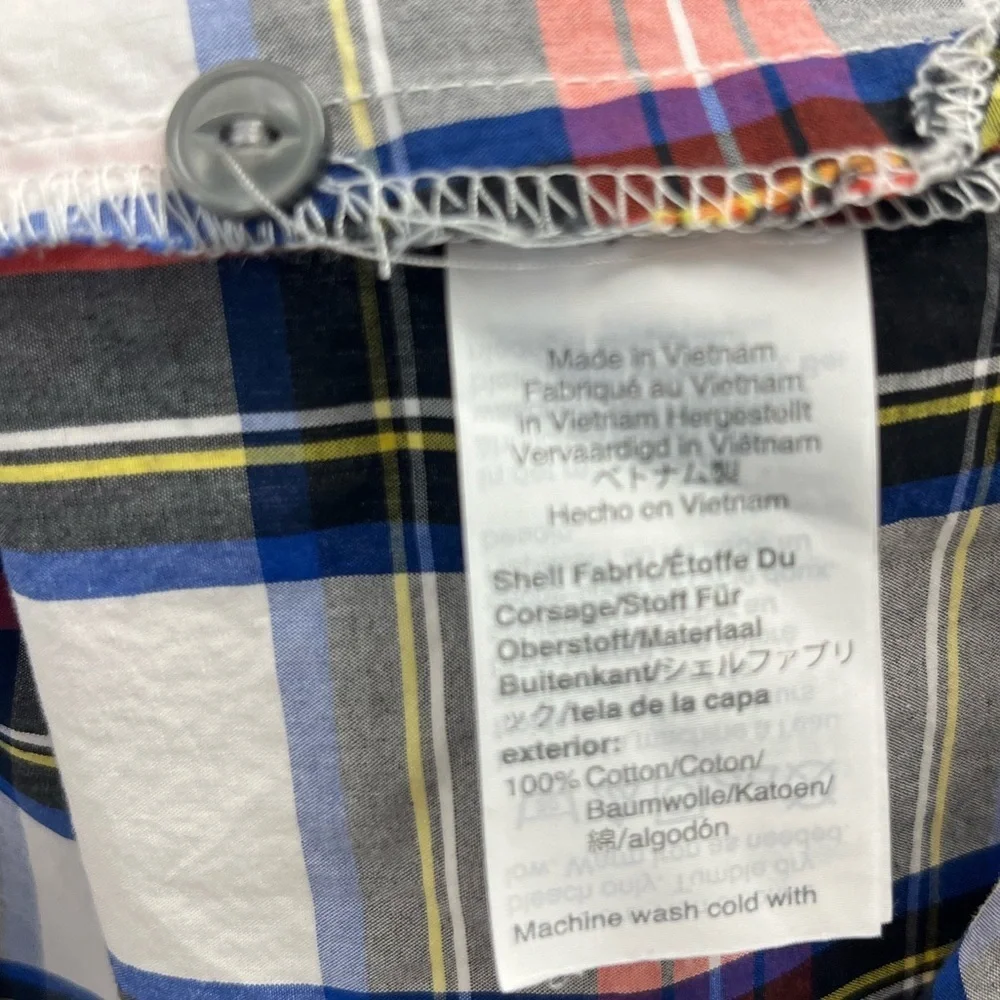 J Crew size 20 Sleeveless Red Plaid Tie-Neck Top
